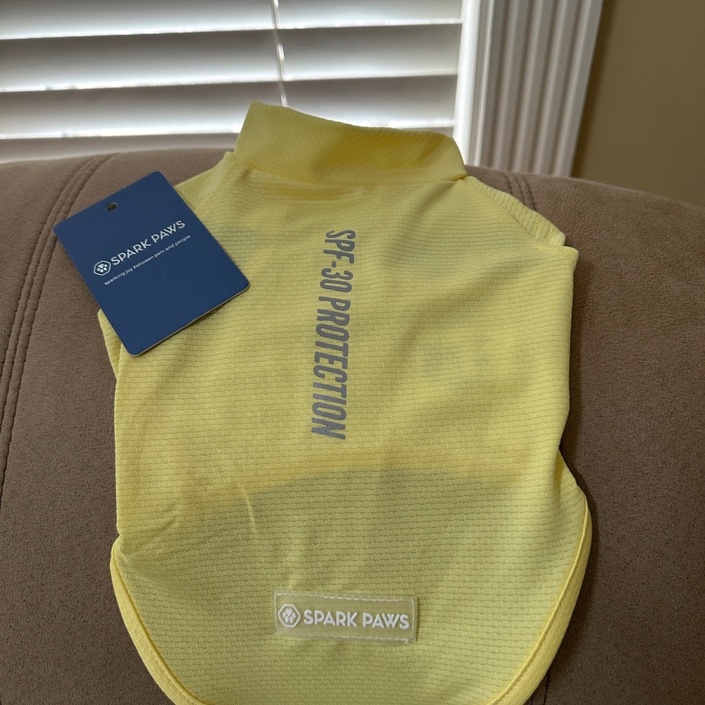 Spark Paws Yellow Dog Shirt with SPF 30 Protection